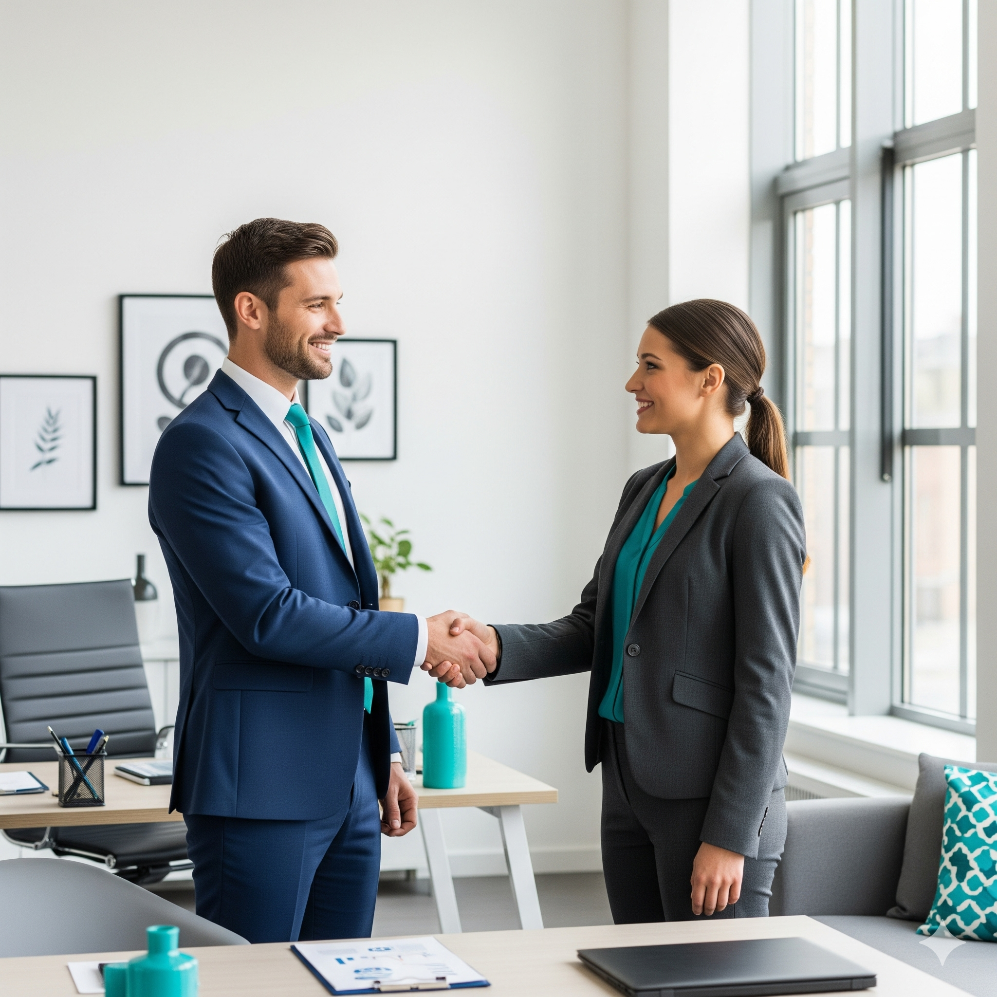 Trust is earned daily - handshake between client and company representative